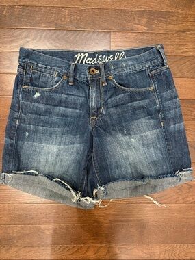 Madewell Denim Shorts Size 26 Mid Rise Blue Cuffed Excellent Condition